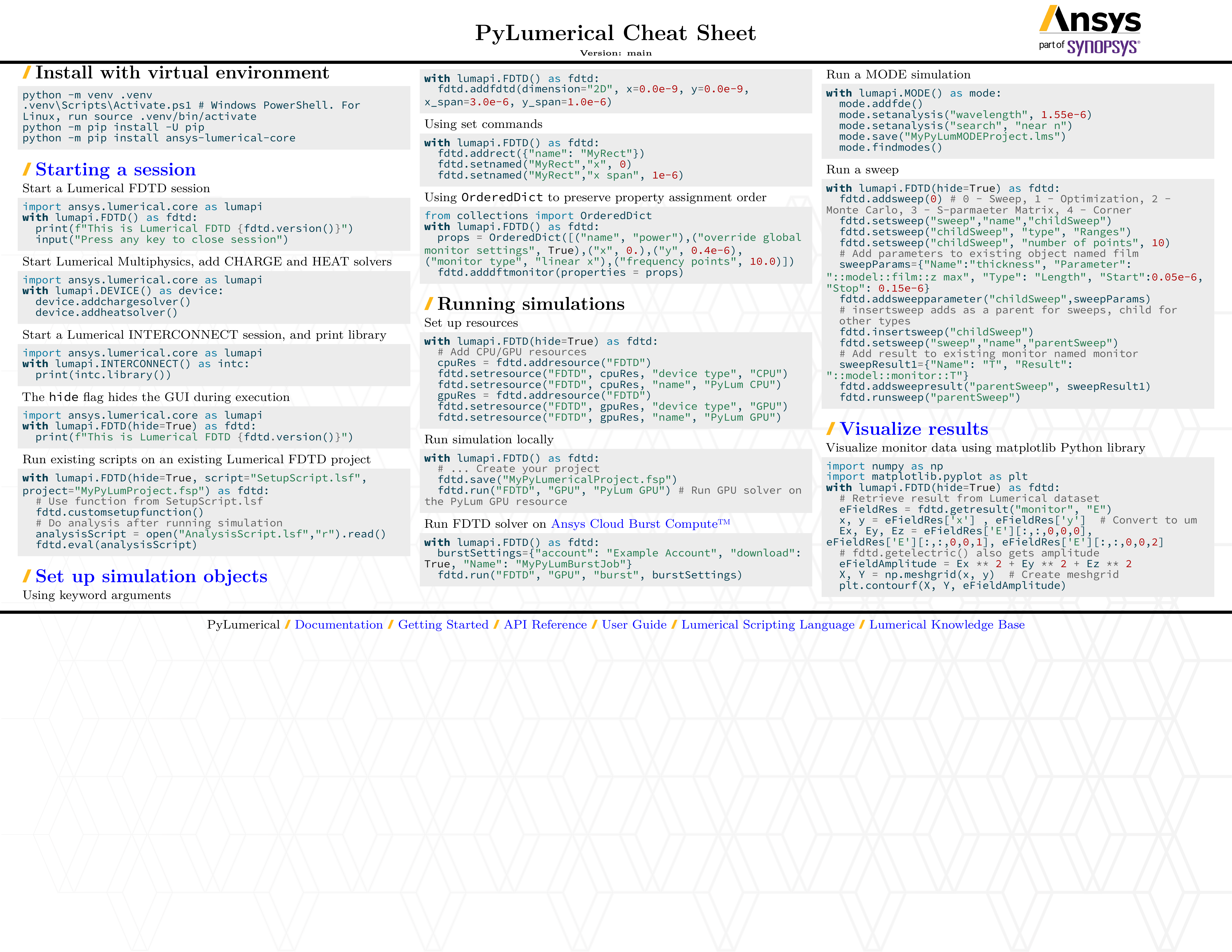 PyLumerical Cheat Sheet thumbnail
